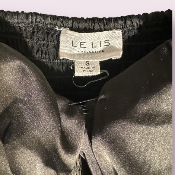 Le Lis black satin ruched long sleeved romper - Picture 7 of 7